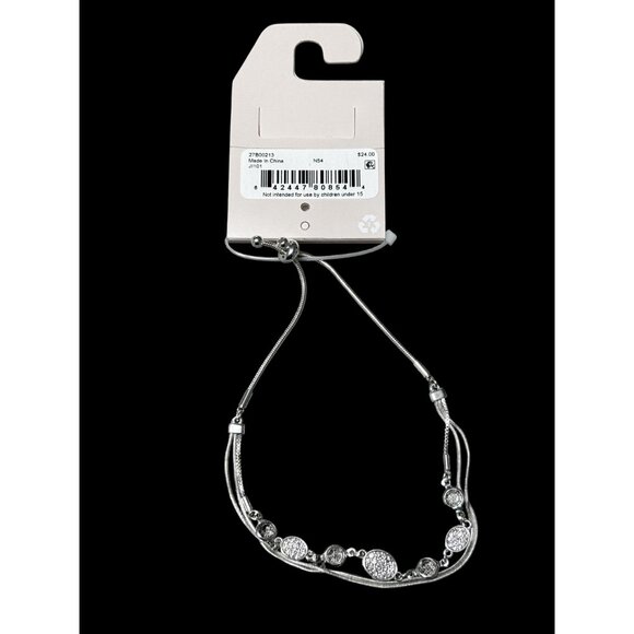 Youre Invited Adjustable Silver Bracelet Sparkling Beads Multi-Strand Design - Picture 3 of 4